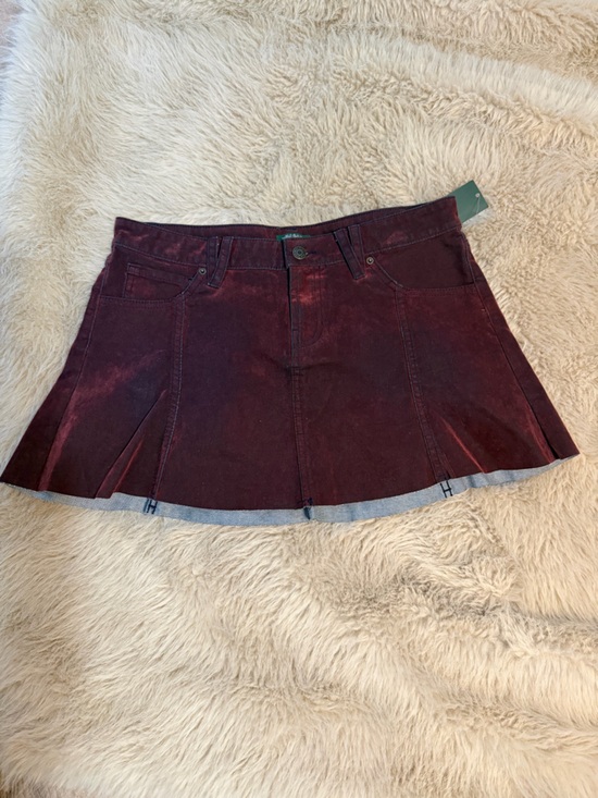 wild fable Dresses & Skirts - Wild Fable Burgundy Brushed Denim Mini Skirt